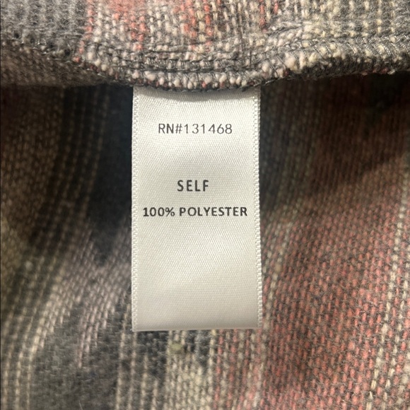 Fate Aztec Southwest Fringe Trim Long Sleeve Oversized Shacket Gray Size Small - Picture 10 of 12